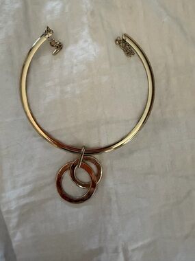 Gold-Tone Interlocking Circle Choker Necklace - Women Jewelry